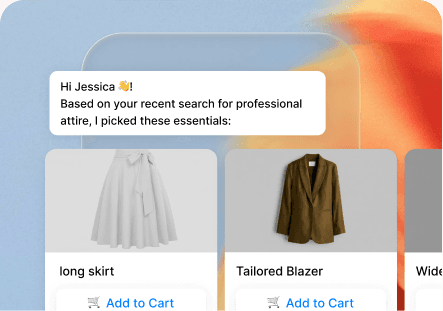 Exei AI shopping assistant showing recommended products